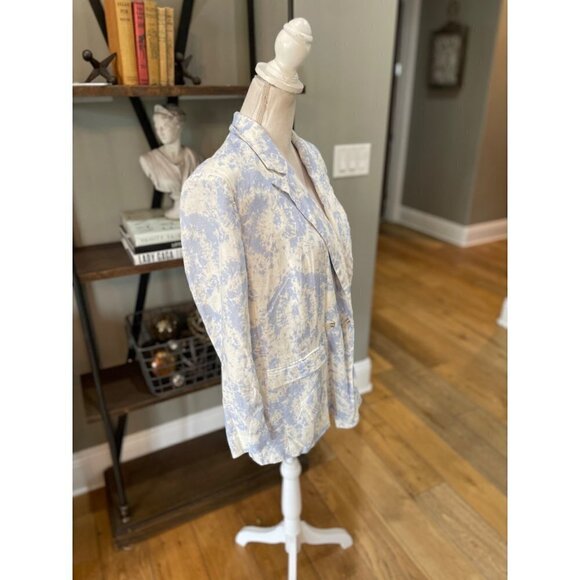 Thakoon Collective Tie Dye Pastel Blazer Jacket Blue White Womens 4 - Picture 6 of 13
